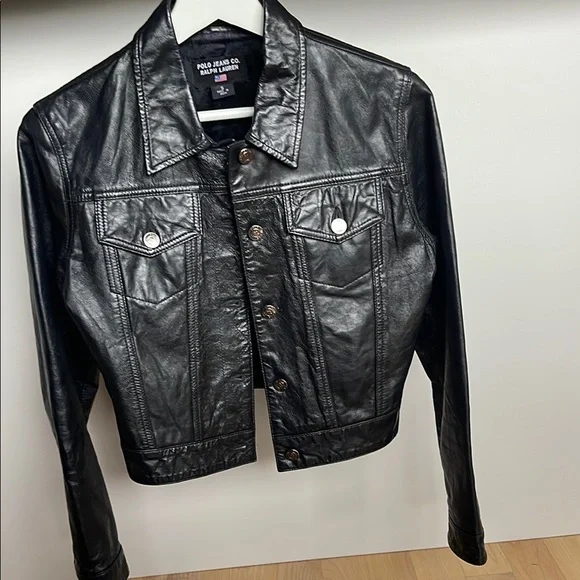 Polo Ralph Lauren Black Leather Jacket - Picture 6 of 9